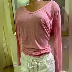 WE THE FREE pink long sleeved tee